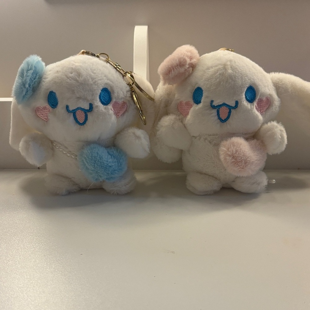Sanrio Cinnamroll Plush Keychains — Pink & Blue